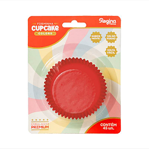 Forminha Cupcake Regina Impermeável Vermelho - Embalagem com 45 UN