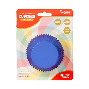 Forminha Cupcake Regina Impermeável Azul Royal - Embalagem com 45 UN