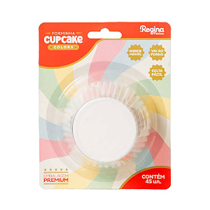 Forminha Cupcake Regina Impermeável Branca - Embalagem com 45 UN