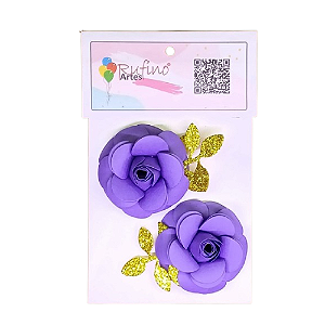 Flor de Papel Lilás - Embalagem com 2UN