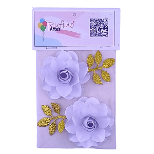 Flor de Papel Lotus Branco - Embalagem com 2UN