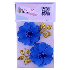 Flor de Papel Lotus Azul Royal - Embalagem com 2UN