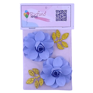 Flor de Papel Lotus Azul Bebê - Embalagem com 2UN
