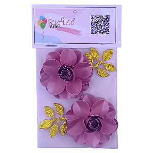 Flor de Papel Lotus Rose Gold - Embalagem com 2UN