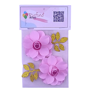 Flor de Papel Lotus Rosa Bebê - Embalagem com 2UN
