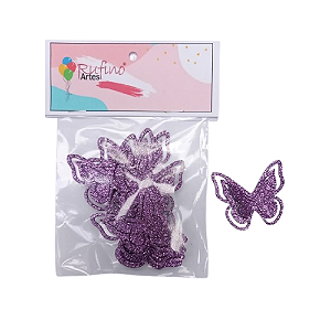 Borboleta 3D EVA Rose - Embalagem com 10UN