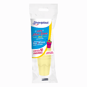 Copo Mini Doce Strawplast Amarerlo Candy 25ML - Embalagem com 10 UN