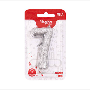 Vela Cintilante Regina Prata N°7 - Embalagem com 1 UN