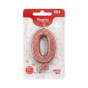 Vela Cintilante Regina Ouro Rosé N°0 - Embalagem com 1 UN