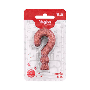 Vela Cintilante Regina Ouro Rosé Interrogação (?) - Embalagem com 1 UN