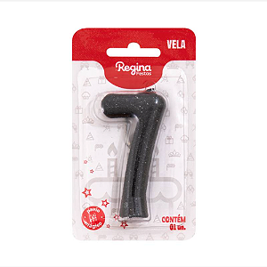 Vela Cintilante Regina Preta N°7 - Embalagem com 1 UN