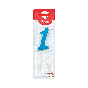 Vela Regina Pick Nº 1 Cor Azul Metalizado - Embalagem com 1 UN