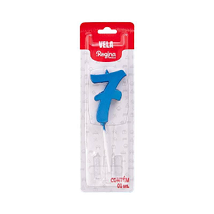 Vela Regina Pick Nº 7 Cor Azul Metalizado - Embalagem com 1 UN