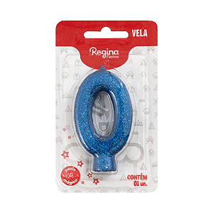 Vela Cintilante Regina Azul N°0 - Embalagem com 1 UN