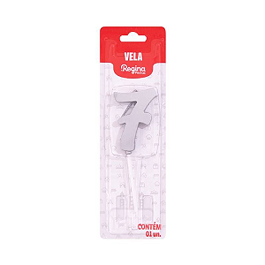 Vela Regina Pick Nº 7 Cor Prata Metalizado - Embalagem com 1 UN