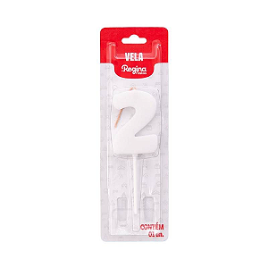 Vela Regina Pick Nº 2 Colors Branca - Embalagem com 1 UN
