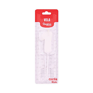 Vela Regina Pick Nº 1 Colors Branca - Embalagem com 1 UN