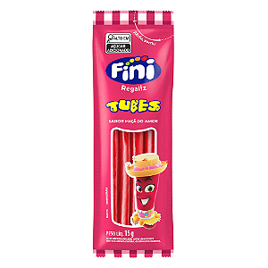 Gelatina Fini Tubes Maçã do Amor - Embalagem com 15G