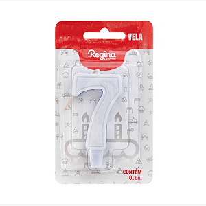 Vela Regina Glitter Azul N°7 - Embalagem com 1 UN