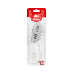 Vela Regina Pick Nº 9 Cor Prata Metalizado - Embalagem com 1 UN