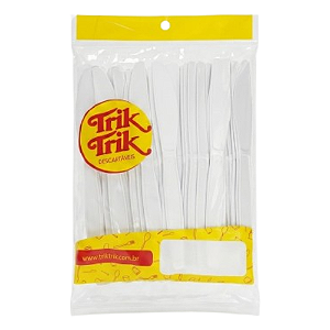 Faca Super Trik Trik Cor Branco - Embalagem com 50 UN