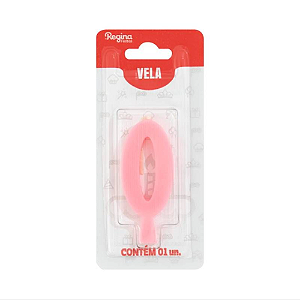 Vela Regina Aniversário Rosa N°0 - Embalagem com 1 UN