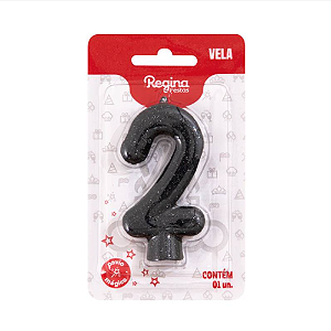 Vela Cintilante Regina Preta N°2 - Embalagem com 1 UN