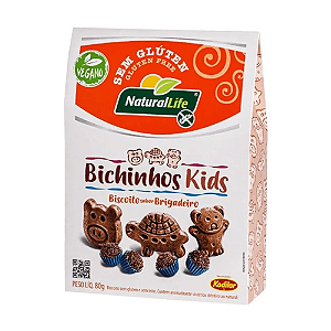 Biscoito Bichinhos Kids Sabor Brigadeiro NaturalLife - Embalagem com 80G