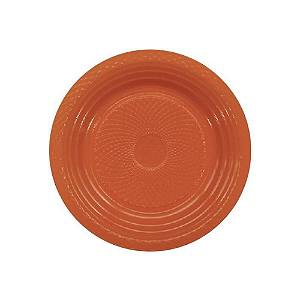 Prato Raso Descartável Forfest Laranja 15CM - Embalagem com 10 UN