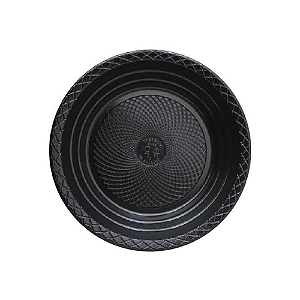 Prato Raso Descartável Forfest Preto 15CM - Embalagem com 10 UN