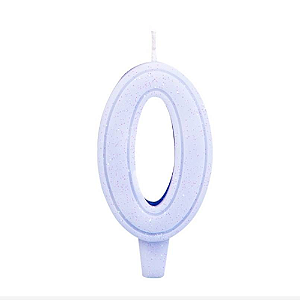 Vela Regina Glitter Azul N°0 - Embalagem com 1 UN