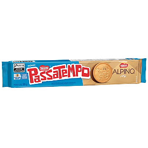 Biscoito Passatempo Recheio Sabor Chocolate Alpino - Embalagem com 90G