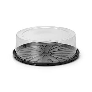Embalagem Torta Grande Preta  C/ Tampa Alta - Embalagem Para 2KG
