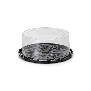 Embalagem Torta Pequena Preta C/ Tampa Alta - Embalagem Para 1,5KG