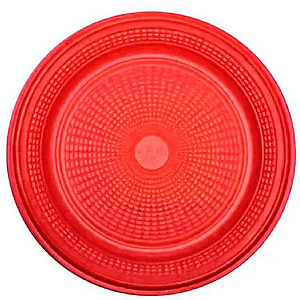 Prato Raso Descartável Trik Trik Vermelho 15CM - Embalagem com 10 UN