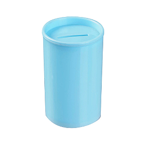 Cofrinho Plástico PP Azul Bebê - Embalagem com 6 UN