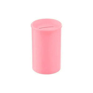 Cofrinho Plástico PP Rosa Bebê - Embalagem com 6 UN