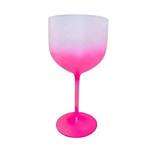 Taça Degradê Jateado Rosa para Gin - Embalagem com 580ML