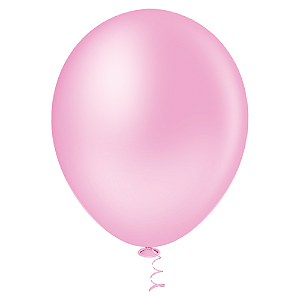 Balão Pic Pic Redondo Liso N°12 Cor Rosa Baby - Embalagem com 25 UN