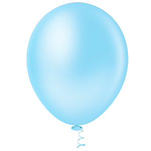 Balão Pic Pic Redondo Liso N°12 Cor Azul Claro -  Embalagem com 25 UN