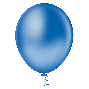 Balão Pic Pic Redondo Liso N°16 Cor Azul - Embalagem com 12 UN