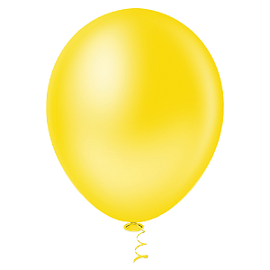 Balão Pic Pic Redondo Liso N°16 Cor Amarelo - Embalagem com 12 UN