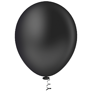 Balão Pic Pic Redondo Liso N°16 Cor Preto - Embalagem com 12 UN