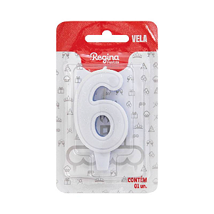 Vela Regina Glitter Azul N°6 - Embalagem com 1 UN