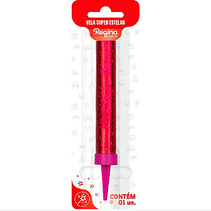 Vela Regina Super Estelar Rosa - Embalagem com 1 UN