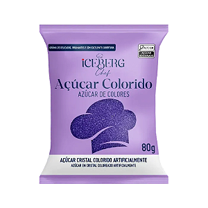 Açúcar Colorido Iceberg Chef Roxo - Embalagem com 80G