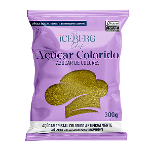 Açúcar Colorido Iceberg Chef Dourado - Embalagem com 300G