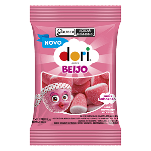 Bala Gelatina Dori Beijo - Embalagem com 13G