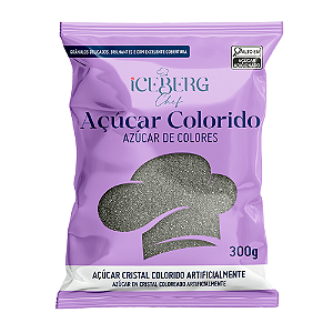 Açúcar Colorido Iceberg Chef Prateado - Embalagem com 300G