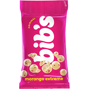 Confeito Chocolate Branco Bibs Morango Extreme - Embalagem com 40G
